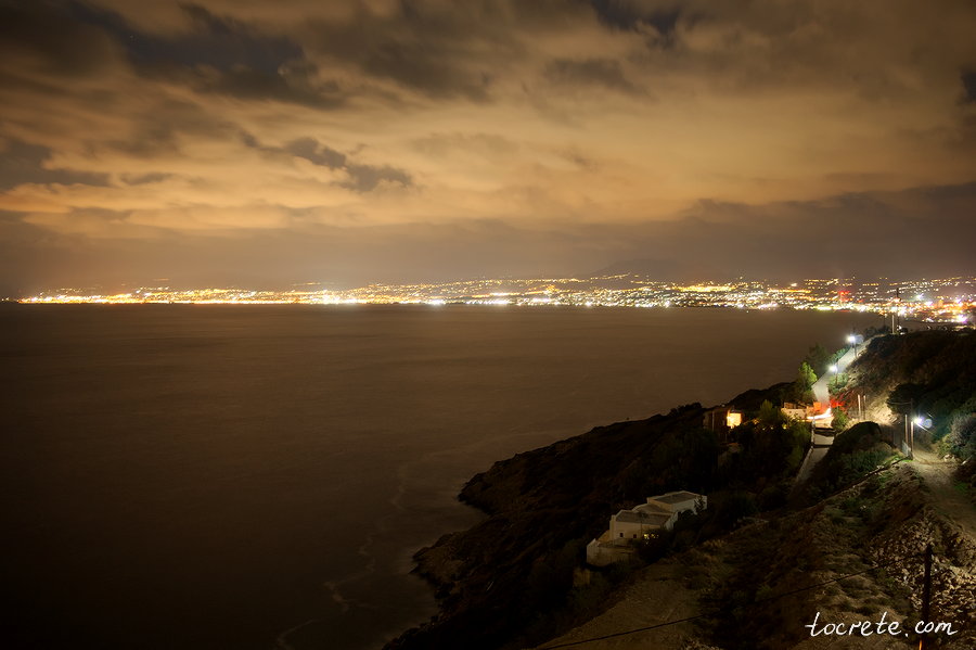 Смотровые площадки Крита. Вид на ночной Ираклион