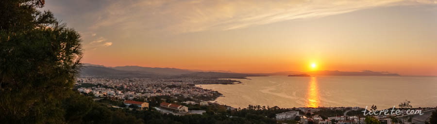 Закат в Ханье с холма Венизелоса (Sunset in Chania from Venizelos hill)