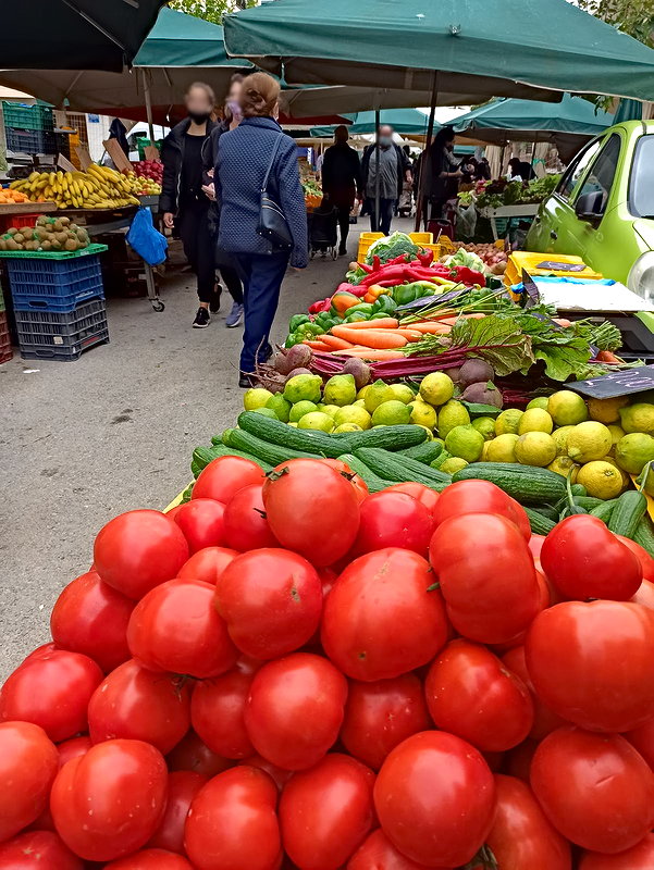 Фермерский рынок в Ханье. Западный Крит. 12 ноября 2020