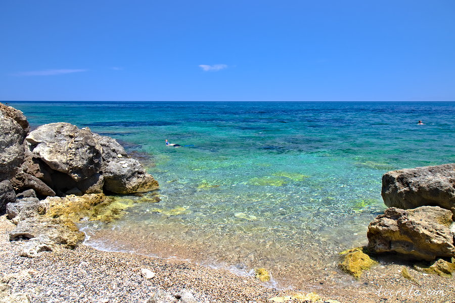 Пляж в Колимбари (Колимвари) напротив Православной Академии Крита