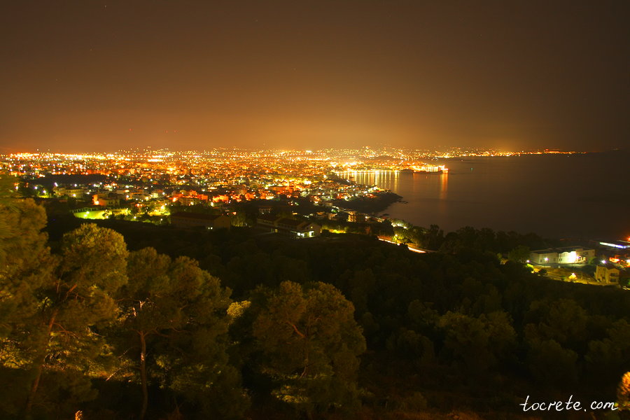 Смотровые площадки Крита. Вид на ночную Ханью