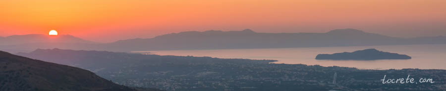 Закат и вид на Ханью из деревни Малакса (Sunset and view to Chania from Malaxa)