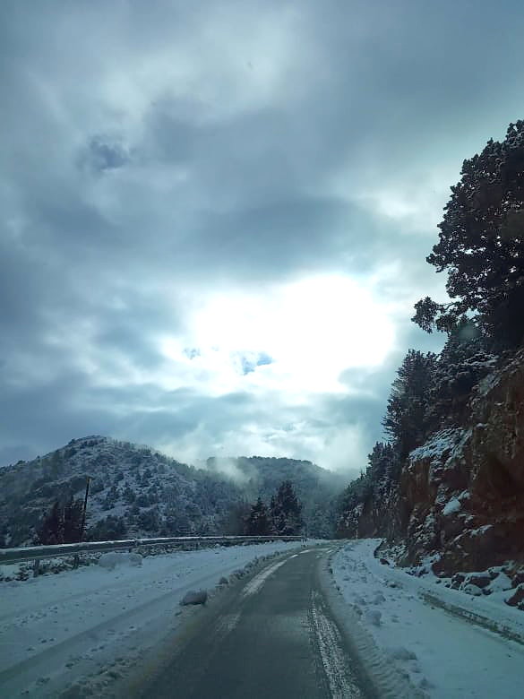 Снег на Крите. Дорога на плато Омалос. Крит зимой: 19 января 2021