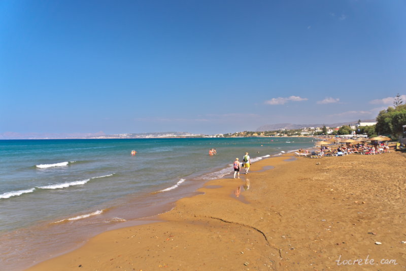 Крит в августе, пляж Агия Марина. 27 августа 2018