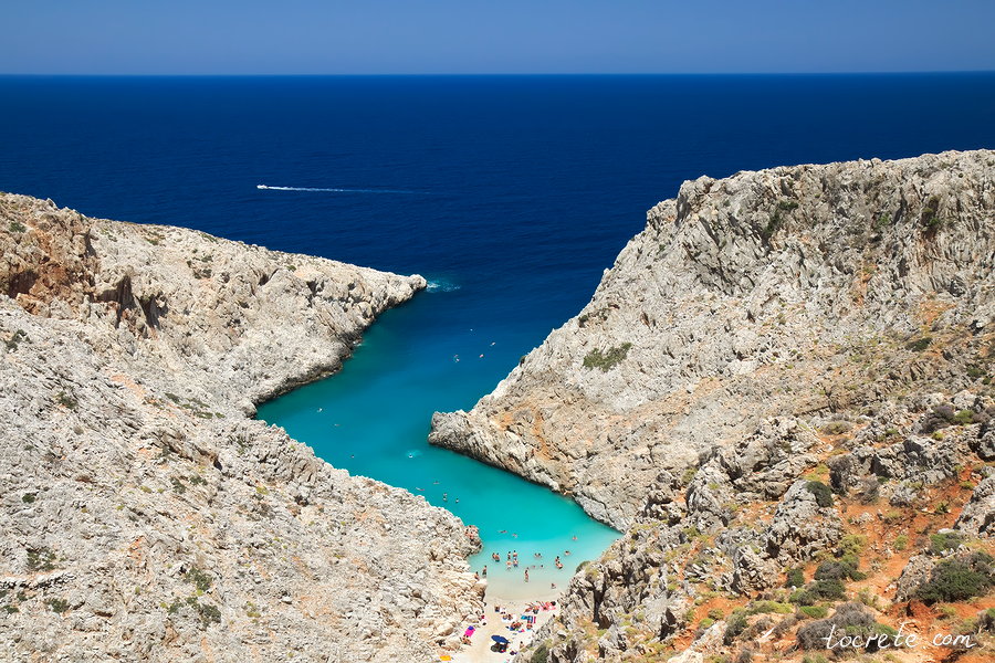 Ризосклоко, пляж Сейтан Лимани. Греция, остров Крит. Июнь 2019