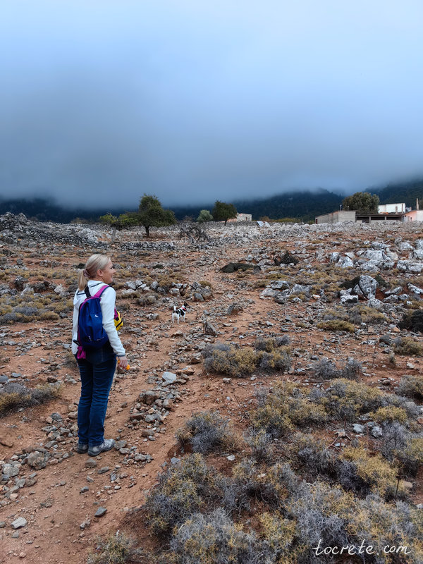 Деревня Айос Иоаннис в Сфакье и Белые Горы, укутанные облаками Деревня Айос Иоаннис в Сфакье и Белые Горы, укутанные облаками