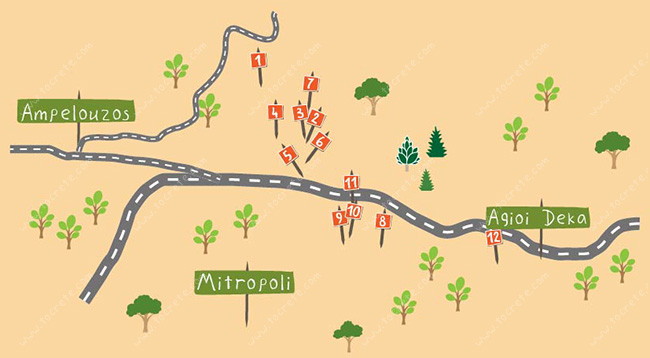 Карта археологической территории Гортина | Map of the archaeological site Gortyn Карта археологической территории Гортина | Map of the archaeological site Gortyn