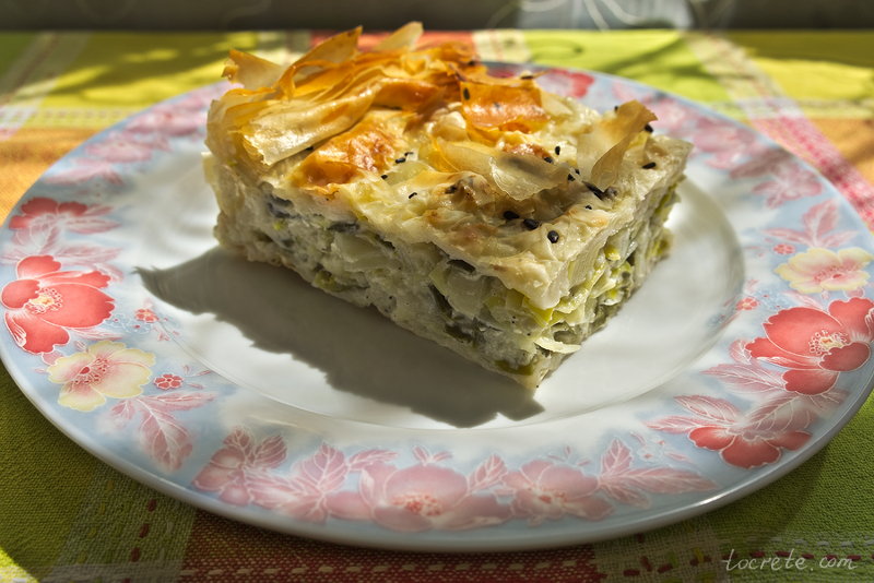 Пирог с луком-пореем